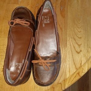 Brown slip on loafers